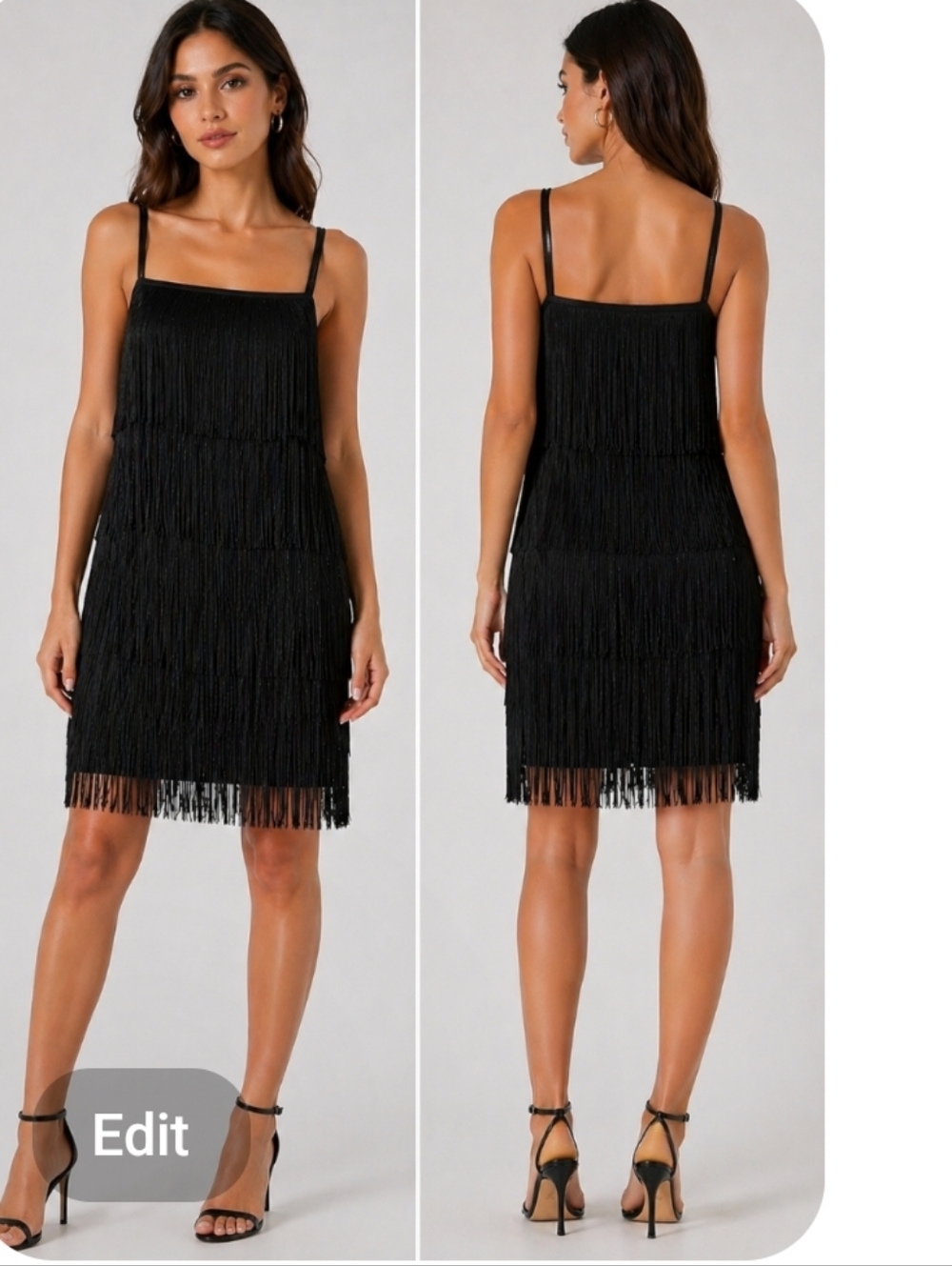 Express Black Fringe Cocktail Dress Size 6 Sleeveless Party Flapper Mini Elegant